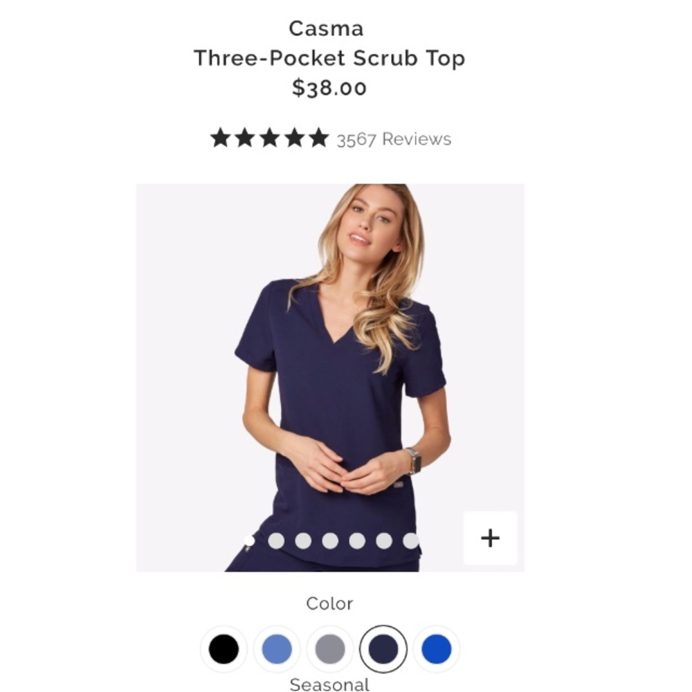 Figs scrub top XS
